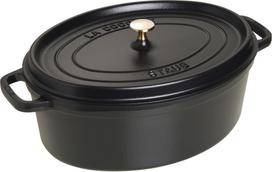 Staub Puodas La Cocotte ovalo formos iš ketaus juodos spalvos 8 l