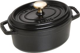 Staub Puodas La Cocotte ovalo formos iš ketaus juodos spalvos 1 l