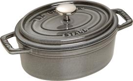 Staub Puodas La Cocotte ovalo formos iš ketaus grafito spalvos 600 ml