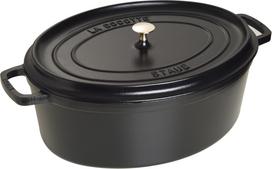 Staub Puodas La Cocotte ovalo formos iš ketaus juodos spalvos 12 l