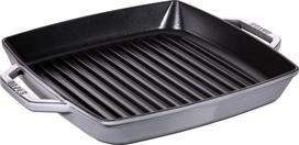 Staub Grilio keptuvė Staub kvadratinės formos ketaus su dvejomis rankenomis grafito spalvos 28 cm