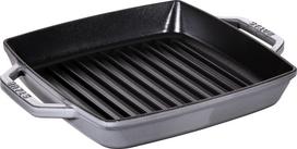 Staub Grilio keptuvė Staub kvadratinės formos ketaus su dvejomis rankenomis grafito spalvos 23 cm
