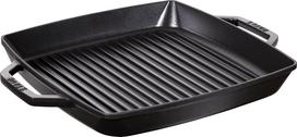 Staub Grilio keptuvė Staub kvadratinės formos ketaus su dvejomis rankenomis juodos spalvos 33 cm