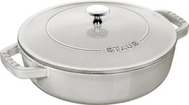 Staub Keptuvė Staub gilios formos su dvejomis rankenomis ir dangčiu baltojo triufelio spalva 24 cm