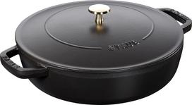 Staub Keptuvė Staub gilios formos su dvejomis rankenomis ir dangčiu juodos spalvos 28 cm