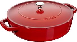 Staub Keptuvė Staub gilios formos su dvejomis rankenomis ir dangčiu raudonos spalvos 28 cm