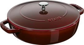 Staub Keptuvė Staub gilios formos su dvejomis rankenomis ir dangčiu tamsiai raudonos spalvos 28 cm