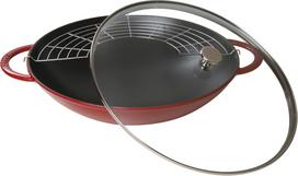 Staub Wok Staub su dangčiu raudonos spalvos 37 cm