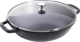 Staub Wok Staub su dangčiu juodos spalvos 30 cm