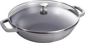 Staub Wok Staub su dangčiu grafito spalvos 30 cm