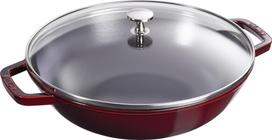 Staub Wok Staub su dangčiu tamsiai raudonos spalvos 30 cm