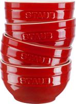 Staub Užkandžių dubenėliai Staub raudonos spalvos 12 cm 4 vnt.