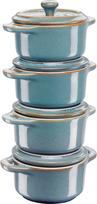 Staub Kepimo ir serviravimo indas Mini Cocotte turkio spalvos 200 ml 4 vnt.