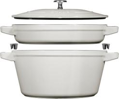 Staub Puodas Staub su keptuve ir dangčiu baltojo triufelio spalva 24 cm 3 komp.