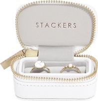 Stackers Kelioninė dėžutė žiedams Stackers baltos spalvos mini