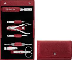 Zwilling Manikiūro reikmenys Classic Inox odiniame horizontaliame dėkle raudonos spalvos 7 komp.