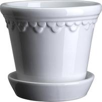 Bergs Potter Vazonas Københavner su stovu glazūruota baltos spalvos 12 cm