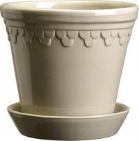Bergs Potter Vazonas Københavner su stovu glazūruota smėlio spalvos 25 cm