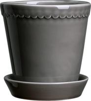 Bergs Potter Vazonas Helena su stovu glazūruota pilkos spalvos 18 cm