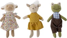 Bloomingville Minkšti žaislai Animal friends avelė, zuikis ir varlė 3 vnt.