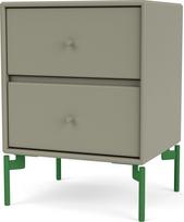Montana Naktinė spintelė Drift ant žalių kojelių rusvai žalios spalvos