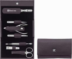 Zwilling Manikiūro reikmenys Classic Inox odiniame horizontaliame dėkle violetinės spalvos 7 komp.