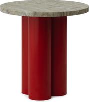 Normann Copenhagen Staliukas Dit Travertine Silver ant raudonų kojelių