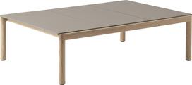 Muuto Kavos staliukas Couple lygus ant šviesaus ąžuolo kojų taupe spalvos 120 x 84 x 35 cm