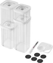 Zwilling Vakuuminės maisto saugojimo dėžutės Fresh & Save Cube su įdėklu, etiketėmis ir kreidiniu žymekliu S 11 komp.