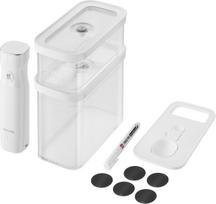 Zwilling Vakuuminės maisto saugojimo dėžutės Fresh & Save Cube su pompa, užpildu, etiketėmis ir kreidiniu žymekliu M 10 komp.