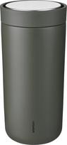 Stelton Termo puodelis To-Go Click pagamintas iš dvigubo plieno tamsiai žalios spalvos 400 ml