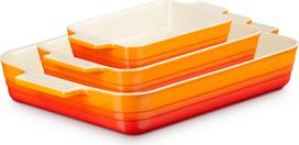 Le Creuset Kepimo formos Le Creuset liepsnojančios oranžinės spalvos 3 vnt.