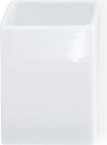 Decor Walther Dantų šepetėlių puodelis Porzellan kvadratinės formos baltos spalvos 10,5 cm