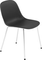Muuto Kėdė Fiber Tube ant chromuotų kojų juodos spalvos