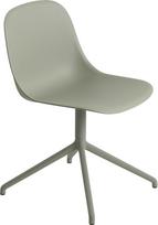 Muuto Kėdė Fiber Swivel su aliuminio kojomis pilkos ir žalios spalvos