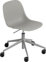 Muuto Krepšelis ant ratų Fiber Swivel su aliuminio kojomis su reguliuojamu aukščiu pilkos spalvos