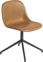 Muuto Kėdė Fiber Swivel Refine Leather Cognac minkšta su aliuminio kojomis