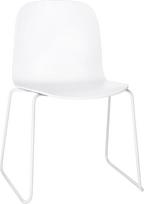 Muuto Kėdė Visu Sled ant plieninių kojų su jungtimi baltos spalvos