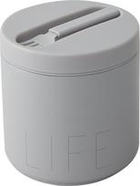 Design Letters Termosinė pietų dėžutė To Go Life su šakute pilkos spalvos didelio dydžio 2 komp.