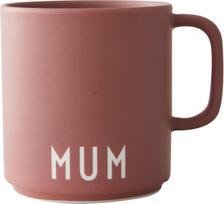 Design Letters Puodelis su rankena Favourite Mum sendintos rožinės spalvos