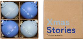 Design Letters Kalėdiniai žaisliukai Xmas Stories kobalto ir šviesiai mėlynos spalvos 6 cm 4 vnt.