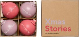 Design Letters Kalėdiniai žaisliukai Xmas Stories levanų ir rožinės spalvos 6 cm 4 vnt.