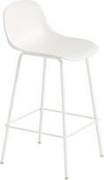 Muuto Taburetė Fiber Tube su atlošu baltos spalvos 65 cm