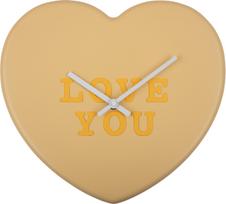 Karlsson Sieninis laikrodis Heart Candy Love You šviesiai geltonos spalvos