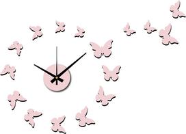 Karlsson Sieninis laikrodis Butterfly šviesiai rožinės spalvos 35 cm