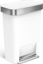 Simplehuman Šiukšliadėžė su pedalu Liner Pocket baltos spalvos 45 l