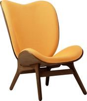 Umage Fotelis Conversation Piece su tamsiomis ąžuolinėmis kojomis oranžinės spalvos 106 cm