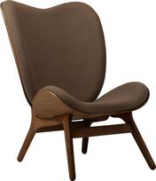 Umage Fotelis Conversation Piece su tamsiomis ąžuolinėmis kojomis tamsiai rudos spalvos 106 cm