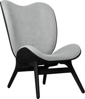 Umage Fotelis Conversation Piece su juodomis ąžuolinėmis kojomis šviesiai pilkos spalvos 106 cm