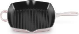 Le Creuset Grilio keptuvė Signature kvadratinės formos šviesiai rožinės spalvos 26 cm